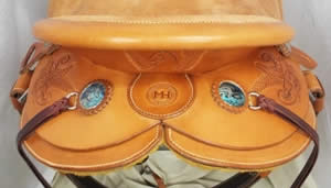 wade saddle Paua shell conchos